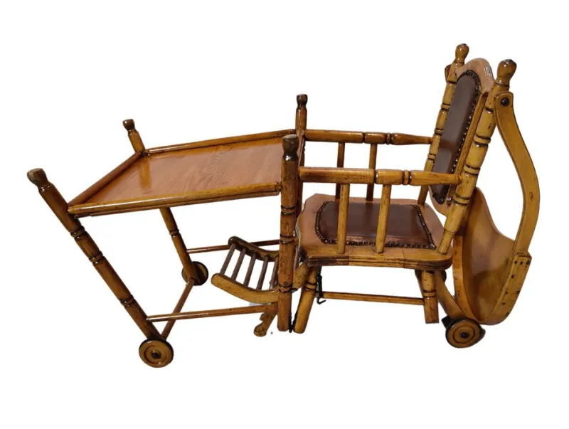 New Pamono Art Nouveau Folding Children's Chair, 1890s