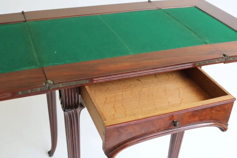 Pamono Art Nouveau French Game Table in Chestnut by Emile Gallé, 1905> Game Tables