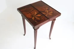 Pamono Art Nouveau French Game Table in Chestnut by Emile Gallé, 1905><noscript><img width=