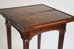Pamono Art Nouveau French Game Table in Chestnut by Emile Gallé, 1905><noscript><img width=