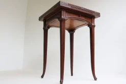 Pamono Art Nouveau French Game Table in Chestnut by Emile Gallé, 1905><noscript><img width=