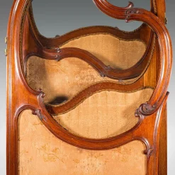 Pamono Art Nouveau French Walnut and Glass Screen, 1890s><noscript><img width=
