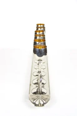 Pamono Art Nouveau Gilt Liquor Set from WMF, Germany, 1910s, Set of 7><noscript><img width=