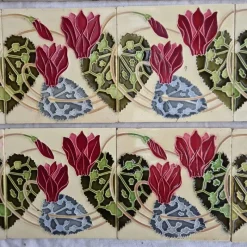 Pamono Art Nouveau Glazed Relief Tile attributed to Gilliot, 1920s><noscript><img width=