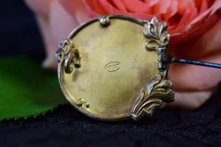 Pamono Art Nouveau Gold-Plated Brooch by Edropsy for Maison Savard, 1903><noscript><img width=