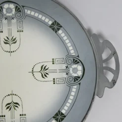 Pamono Art Nouveau Grey Bandeja Tray, 1890s><noscript><img width=