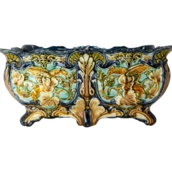 Online Pamono Art Nouveau Griffon Barbotine Jardiniere, 1900s