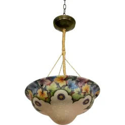 Discount Pamono Art Nouveau Hand-Painted Glass Lamp, 1890s