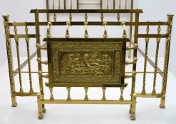 Pamono Art Nouveau Italian Double Bed Brass, 1900s> Beds & Bedroom Sets