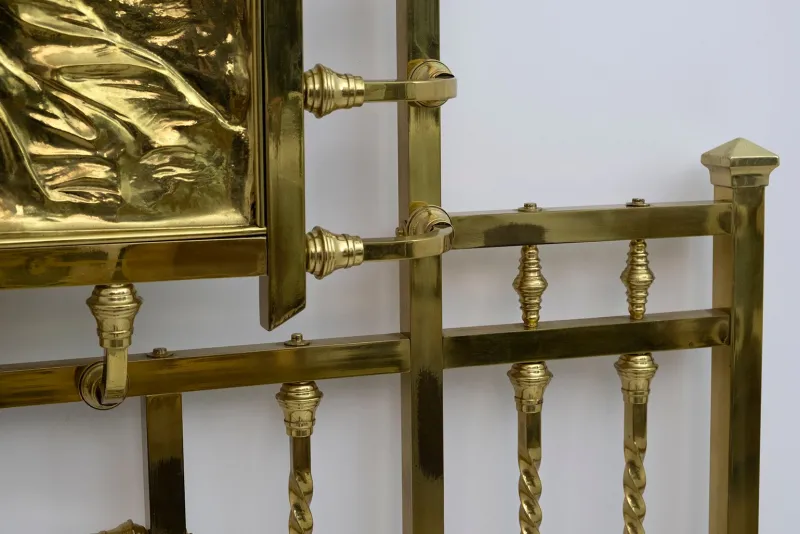 Pamono Art Nouveau Italian Double Bed Brass, 1900s> Beds & Bedroom Sets