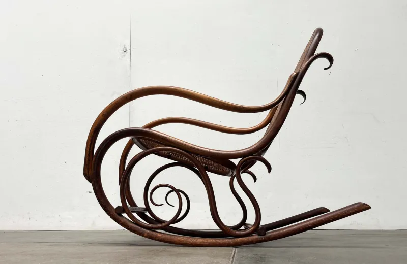 New Pamono Art Nouveau Jugendstil Bentwood Rocking Chair by Fischel, Austria, 1910s