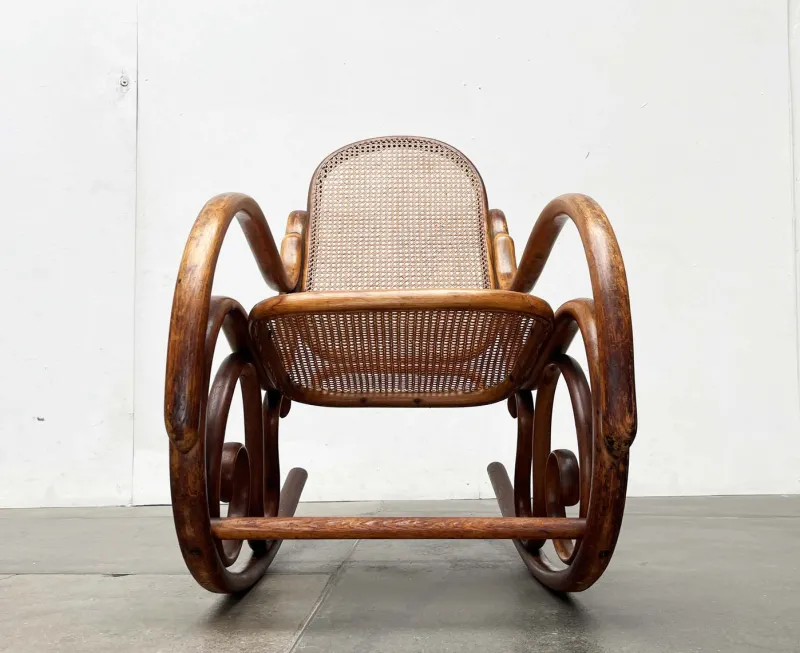 New Pamono Art Nouveau Jugendstil Bentwood Rocking Chair by Fischel, Austria, 1910s
