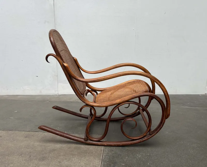 New Pamono Art Nouveau Jugendstil Bentwood Rocking Chair by Fischel, Austria, 1910s