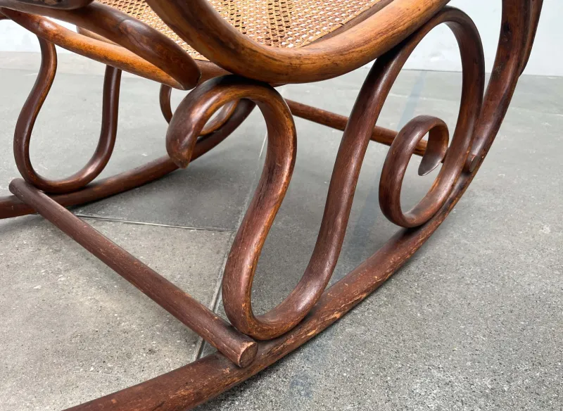 New Pamono Art Nouveau Jugendstil Bentwood Rocking Chair by Fischel, Austria, 1910s