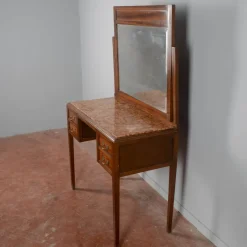 Pamono Art Nouveau Liberty 4 Drawer Dressing Table with Italian Marble Top, 1890s