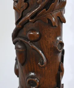 Best Pamono Art Nouveau Oak and Walnut Column, 1900s