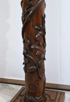 Best Pamono Art Nouveau Oak and Walnut Column, 1900s