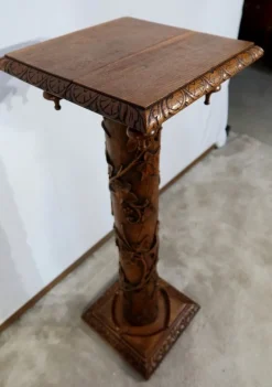 Discount Pamono Art Nouveau Oak Column, 1920s