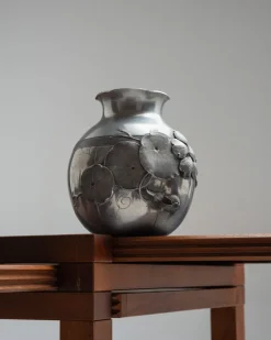 Sale Pamono Art Nouveau Pewter Vase from Houzeaux Chevalier, 1920s