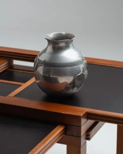 Sale Pamono Art Nouveau Pewter Vase from Houzeaux Chevalier, 1920s