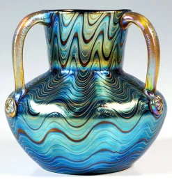Online Pamono Art Nouveau Phenomenon Genre Ruby 6893 Vase with Handles from Loetz, 1900s
