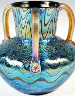 Online Pamono Art Nouveau Phenomenon Genre Ruby 6893 Vase with Handles from Loetz, 1900s