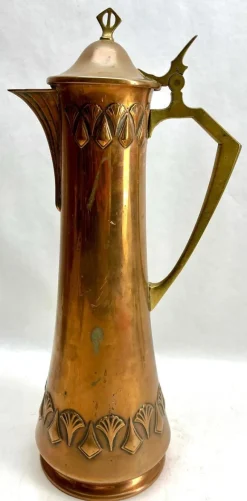 Clearance Pamono Art Nouveau Pitcher in Brass and Copper with Handle from WMF, 1917