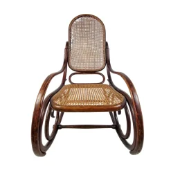 Pamono Art Nouveau Rocking Chair by Michael Thonet for Thonet Brothers, Austria, 1904><noscript><img width=