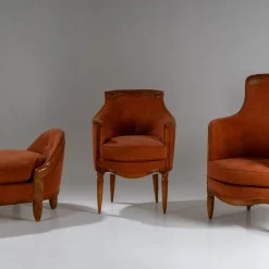 Pamono Art Nouveau Seating Ensemble, Germany, Early 20th Century, 1890s, Set of 3> Living Room Sets