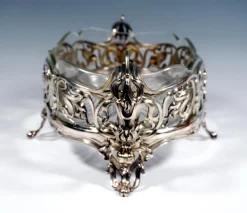 Pamono Art Nouveau Silver Jardiniere with Original Glass Liner Viennese Master, 1900s><noscript><img width=