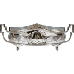 Pamono Art Nouveau Silver Jardiniere in Navette Form by Hermann Schrader, Germany, 1907> Planters And Jardiniere