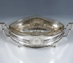 Pamono Art Nouveau Silver Jardiniere in Navette Form by Hermann Schrader, Germany, 1907><noscript><img width=