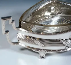 Pamono Art Nouveau Silver Jardiniere in Navette Form by Hermann Schrader, Germany, 1907><noscript><img width=