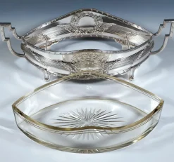 Pamono Art Nouveau Silver Jardiniere in Navette Form by Hermann Schrader, Germany, 1907><noscript><img width=