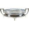 Pamono Art Nouveau Silver Jardinière with Waved Glass Liner, Germany, 1900s> Planters And Jardiniere