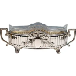 Pamono Art Nouveau Silver Jardinière in Navette Form from Koch & Bergfeld, Germany, 1900s> Planters And Jardiniere