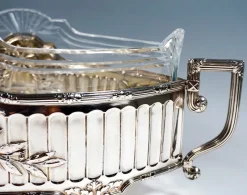Pamono Art Nouveau Silver Jardinière in Navette Form from Koch & Bergfeld, Germany, 1900s><noscript><img width=