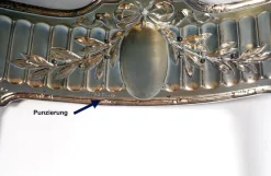 Pamono Art Nouveau Silver Jardinière in Navette Form from Koch & Bergfeld, Germany, 1900s><noscript><img width=