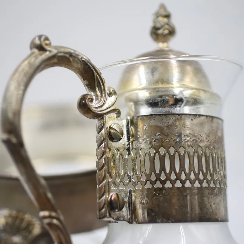 Sale Pamono Art Nouveau Silver-Plated Jug on a Warmer, 1890s