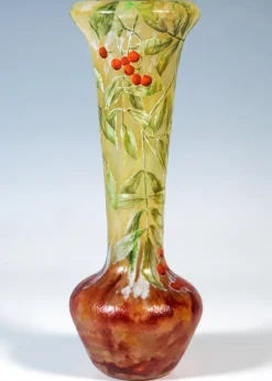 Outlet Pamono Art Nouveau Sorbier des Oiseaux Cameo Vase from Daum Nancy, France, 1900-1905