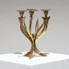 Pamono Art Nouveau Style Gilt Bronze Candlestick, 1960s