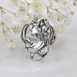 Pamono Art Nouveau Style Silver Ring><noscript><img width=