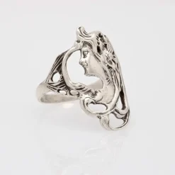 Pamono Art Nouveau Style Silver Ring><noscript><img width=