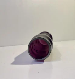 Pamono Art Nouveau Vase in Deep Purple Hand-Painted Glass, 1890s><noscript><img width=