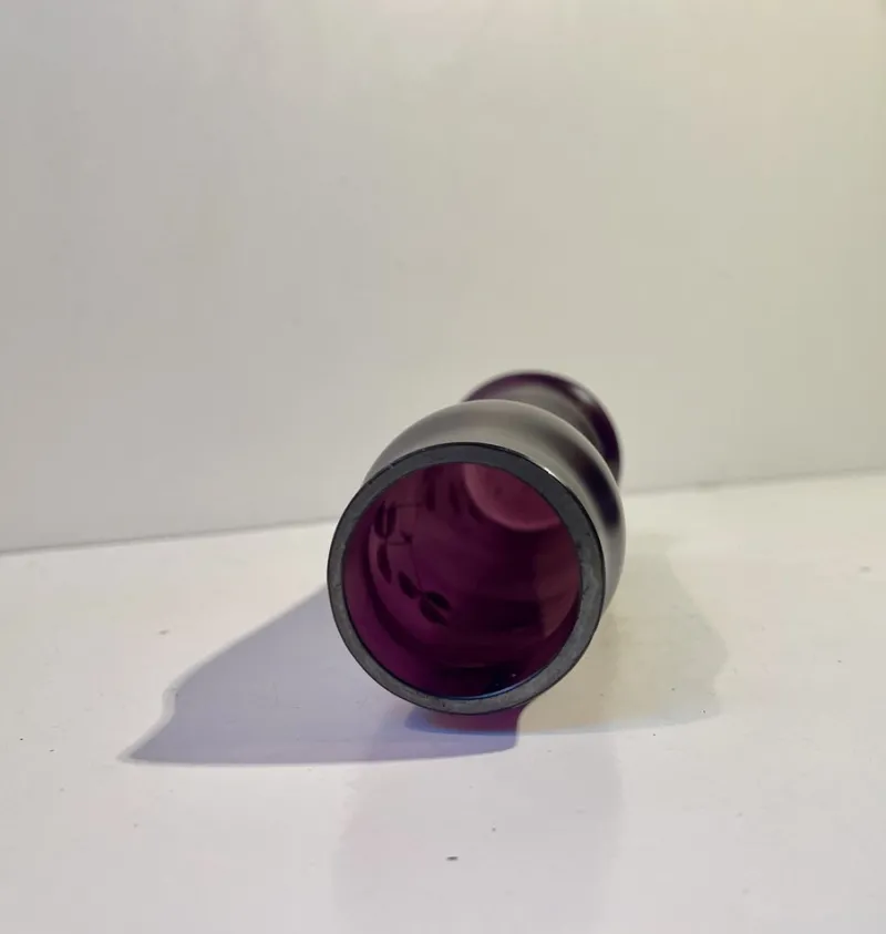 Pamono Art Nouveau Vase in Deep Purple Hand-Painted Glass, 1890s> Vases