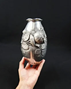 Outlet Pamono Art Nouveau Vase in Metalwork, 1920
