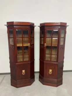 Online Pamono Art Nouveau Vitrines in the style of Joseph Maria Olbrich, 1890s-1910s, Set of 2