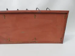 Pamono Art Nouveau Wall Newspaper Stand in Metal Bordeau Red, Black & Gold, 1890s><noscript><img width=