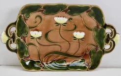 Outlet Pamono Art Nouveau Water Lily Majolica Service by Villeroy & Boch for Schramberg, Set of 10