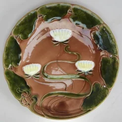 Outlet Pamono Art Nouveau Water Lily Majolica Service by Villeroy & Boch for Schramberg, Set of 10
